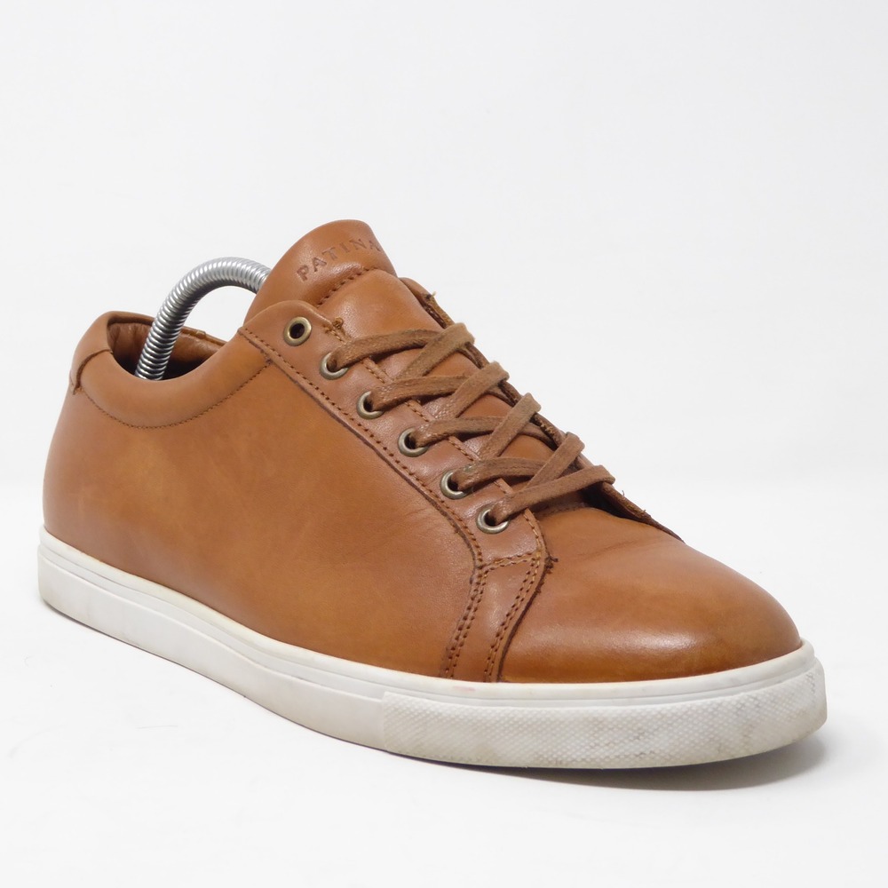 Patina Portland Leather Mens Tan Low Top Sneakers Shoes Lace Up Size 9.5 USA